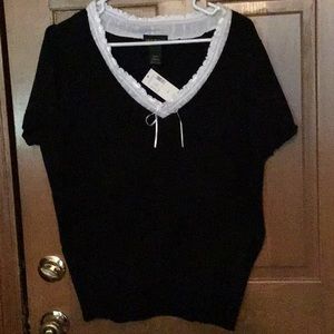 Lane Bryant Black Short Sleeve Sweater